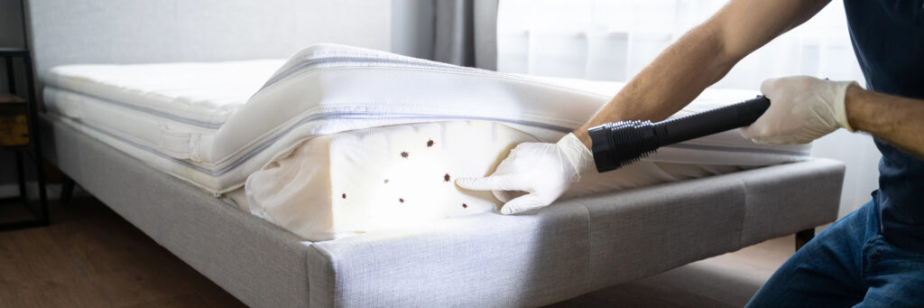 bed in need of bed bug treatment